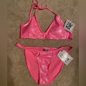 Pink shimmery Bikini Set